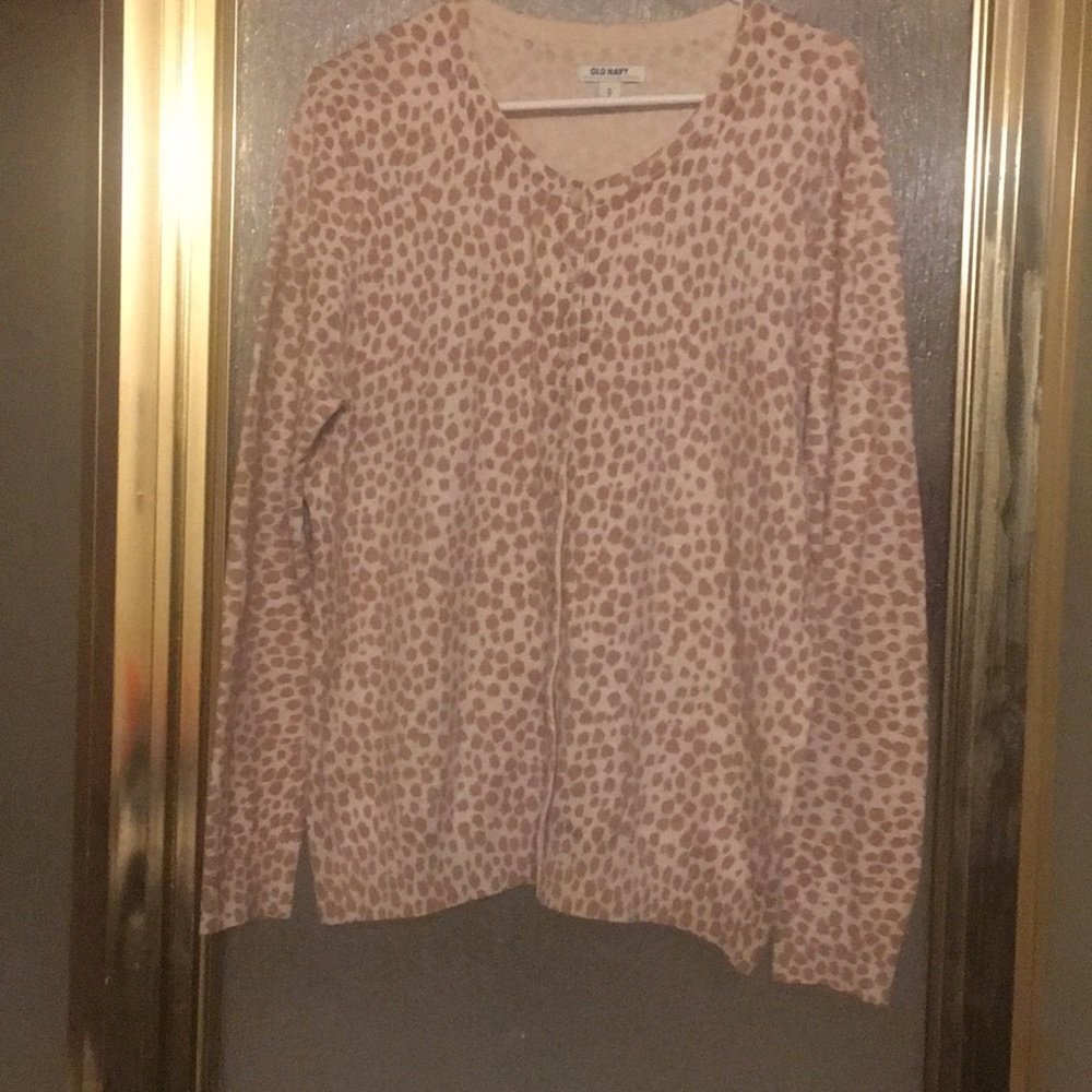 Animal print cardigan sweater